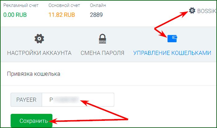 привязка кошелька к аккаунту на ProfitSurf