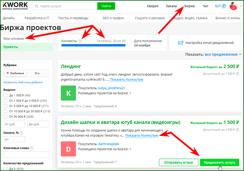 Биржа проектов на Кворк
